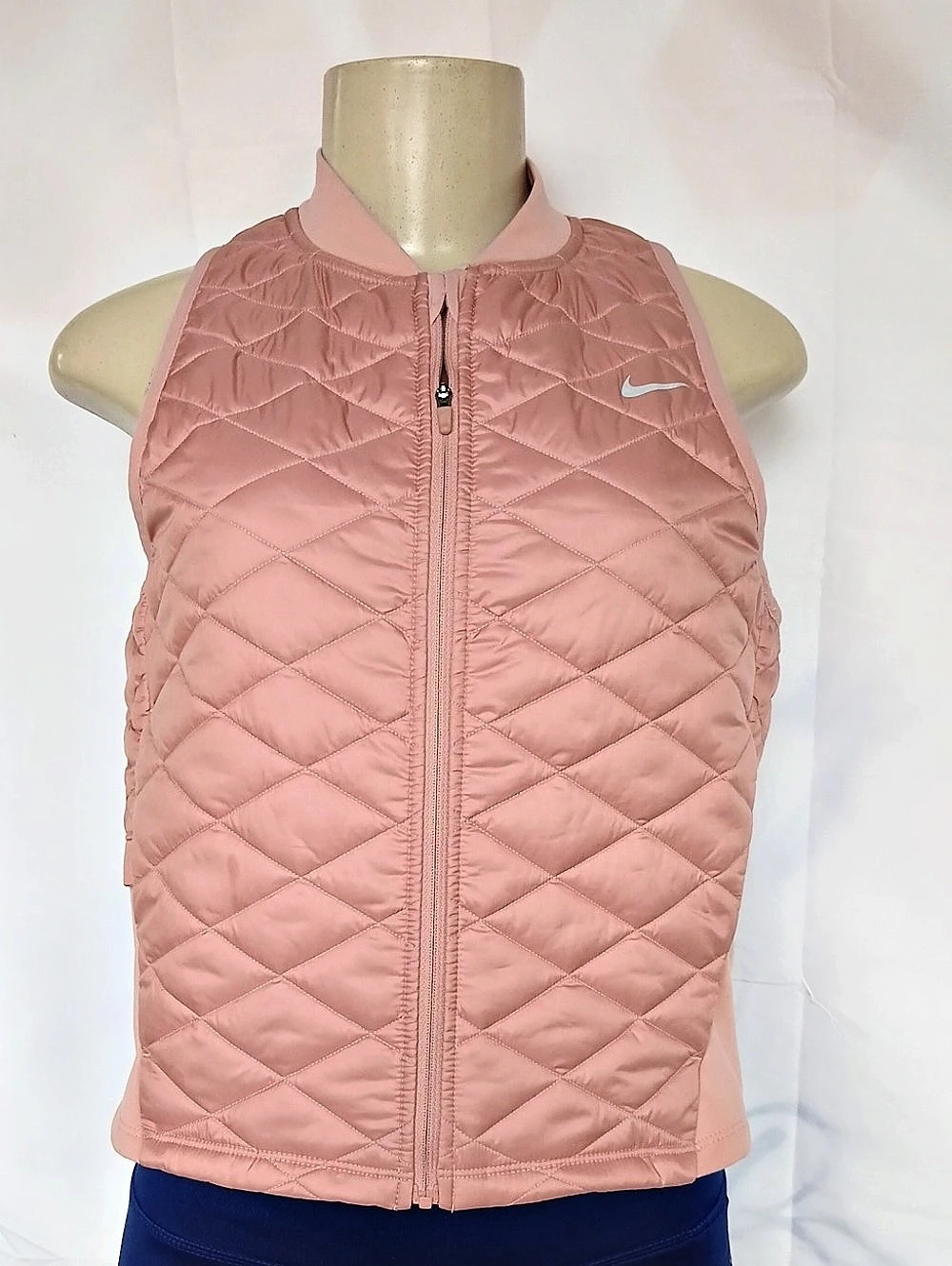 😍Nike AeroLayer Quilted Running Vest in Pink Salmon Small .